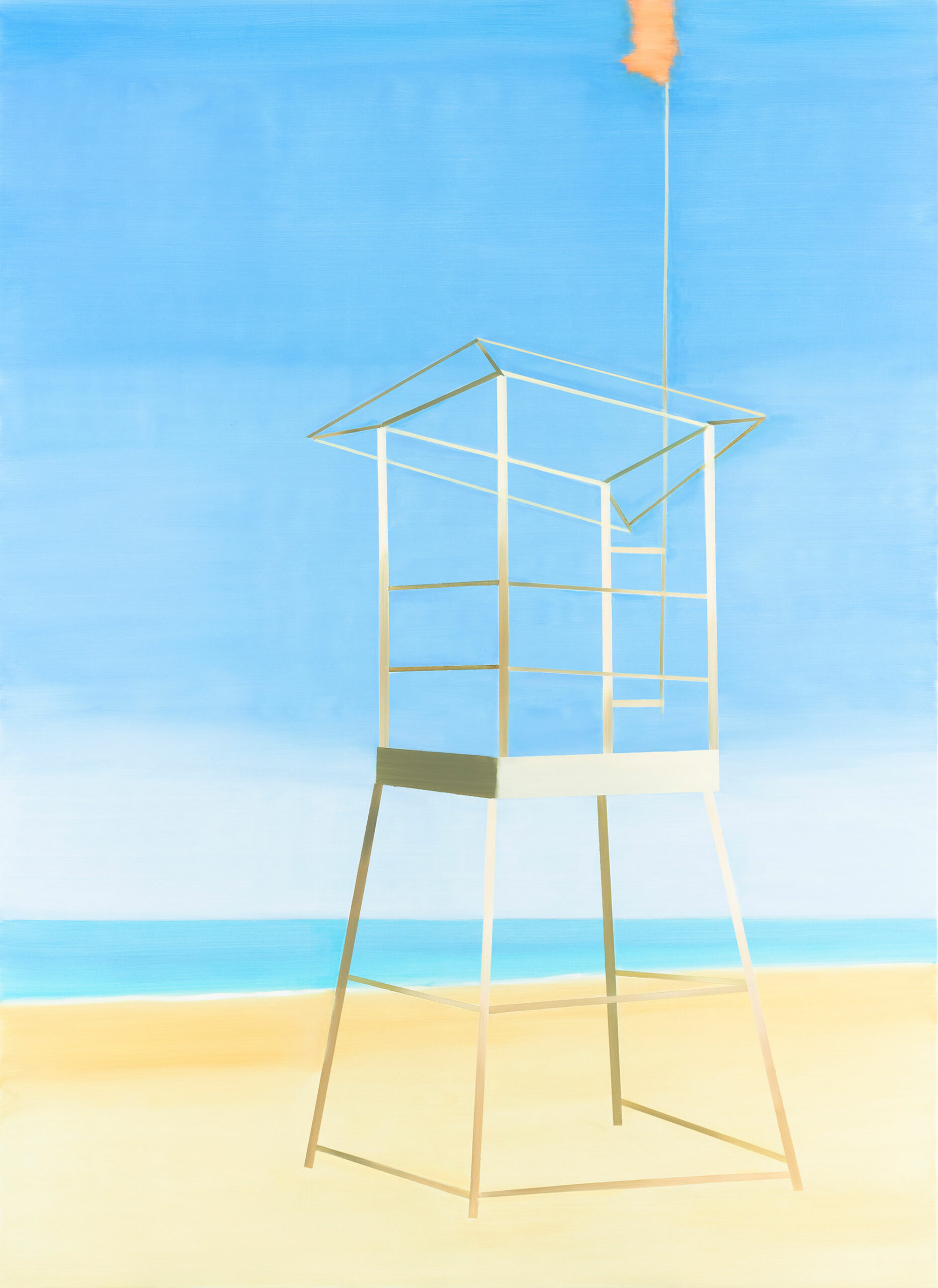 Felicija Dudoit – Lifeguard Tower, 2024, oil on canvas, 220x160 cm