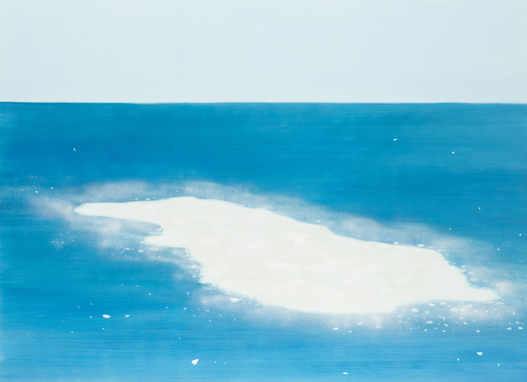 Felicija Dudoit – Splash, 2023, oil and aerosol spray on canvas, 160x220 cm