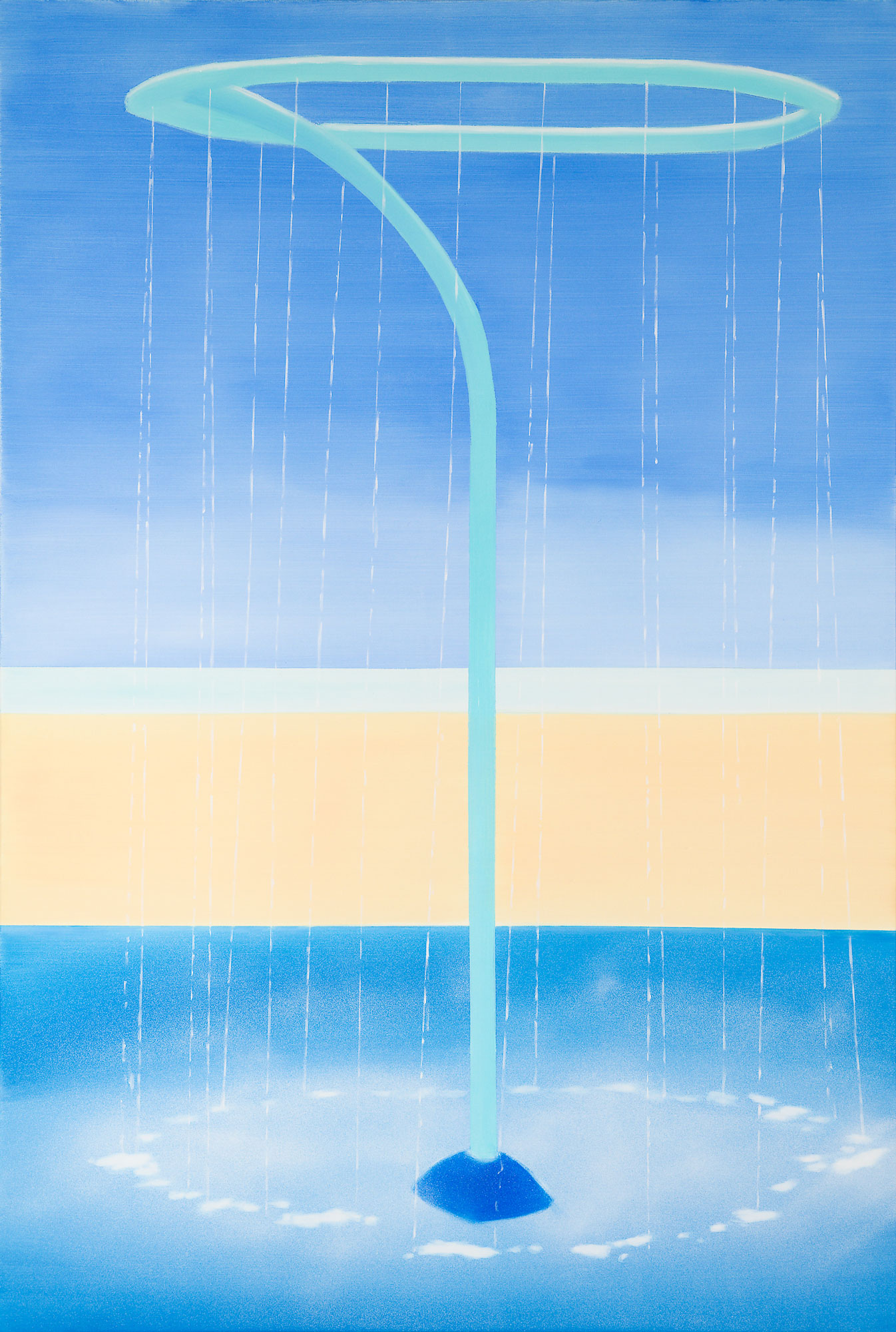 Felicija Dudoit - Fountain Rain II, 2025, oil and aerosol spray on canvas, 200x135 cm