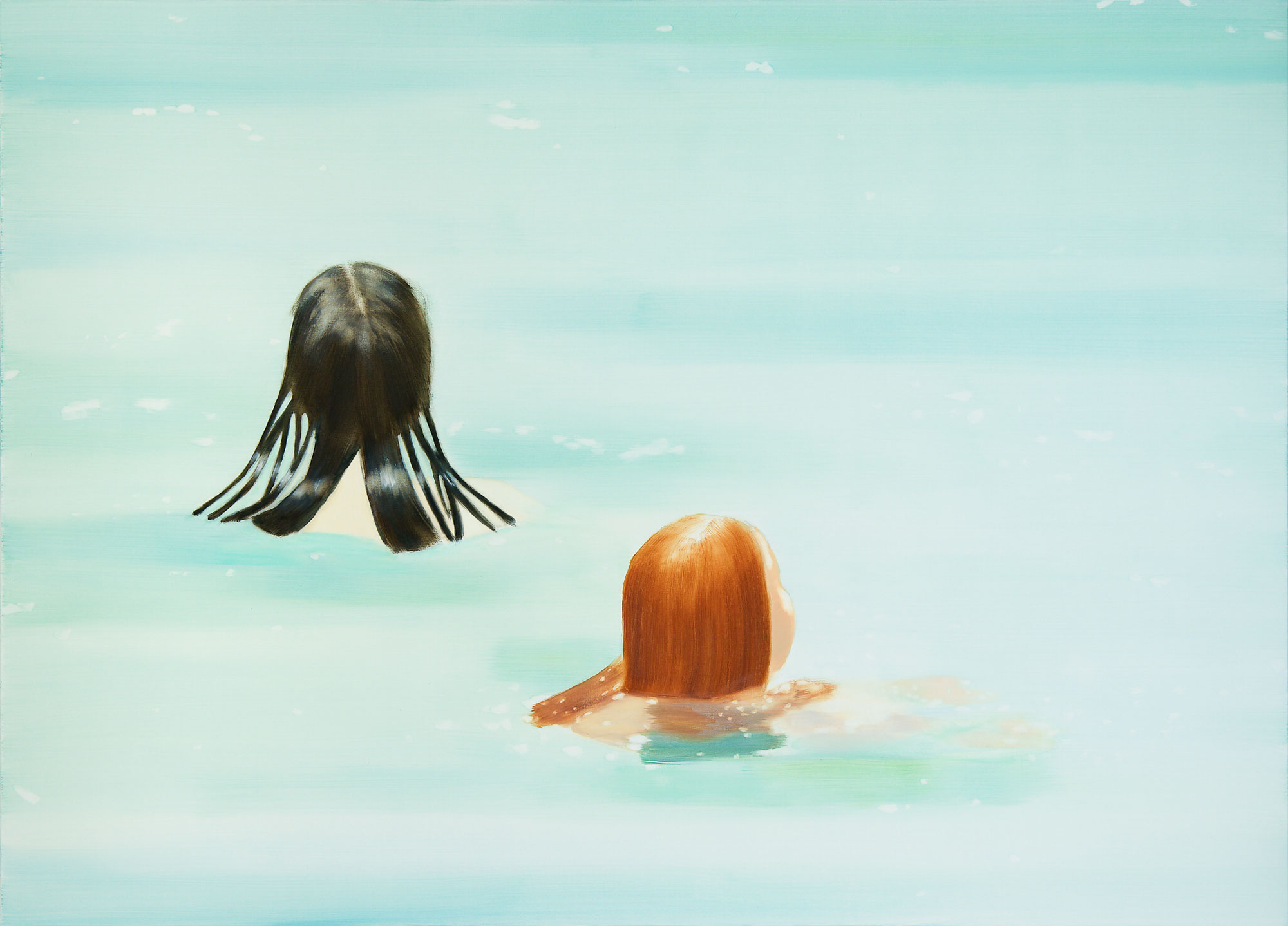 Felicija Dudoit - Two Girls, 2025, oil on canvas, 130x180 cm