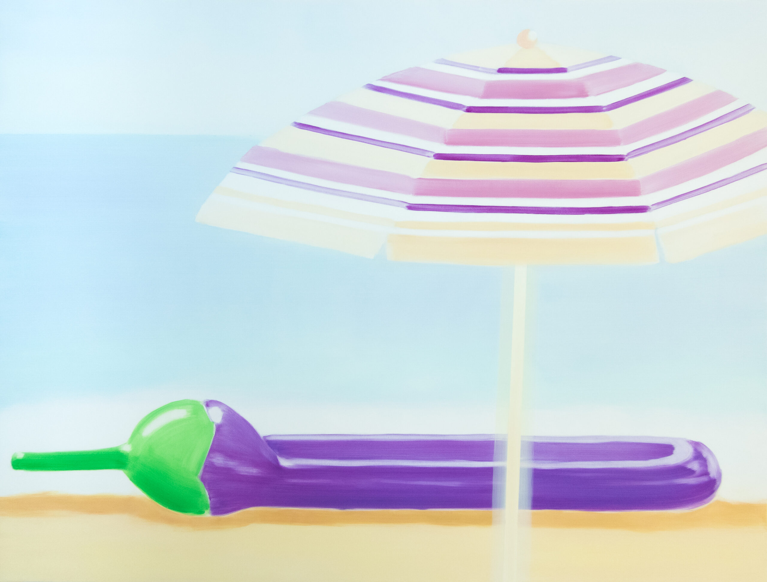 Inflatable Aubergine, 2025, oil on canvas, 140x185 cm