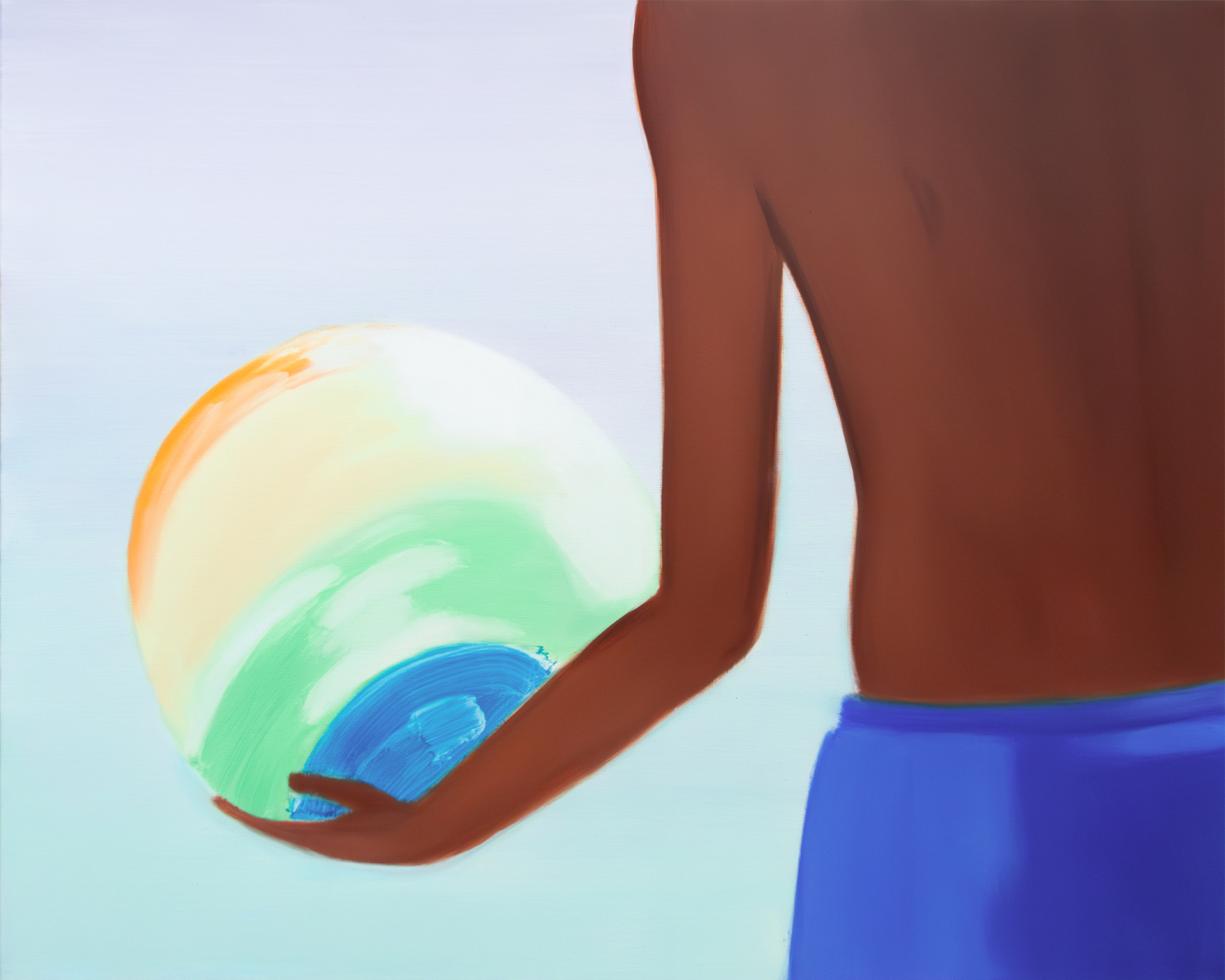 Felicija Dudoit - Boy with a Ball II, 2025, oil on canvas, 80x100 cm