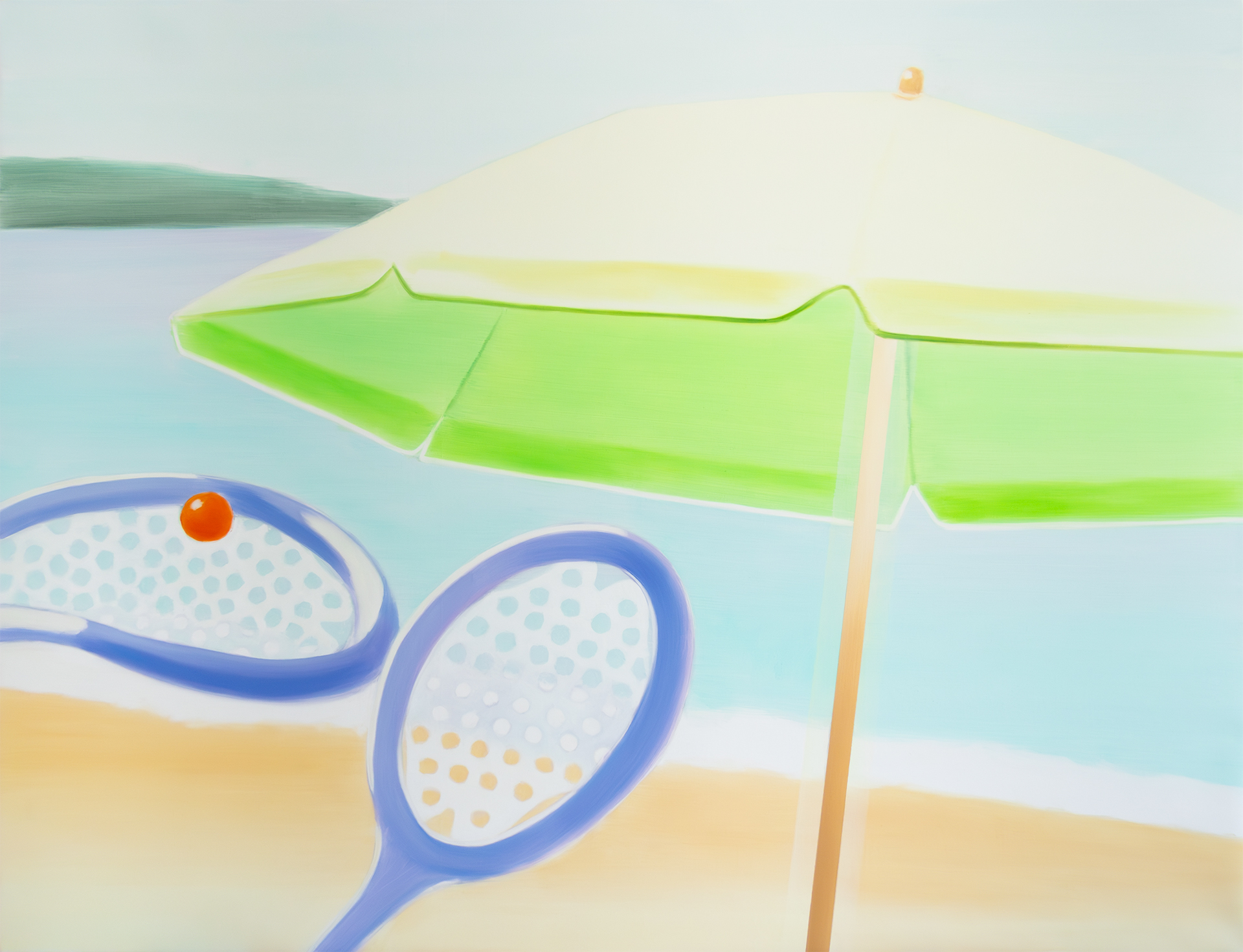 Felicija Dudoit -Inflatable Tennis Rackets II, 2026, oil on canvas, 130x170 cm